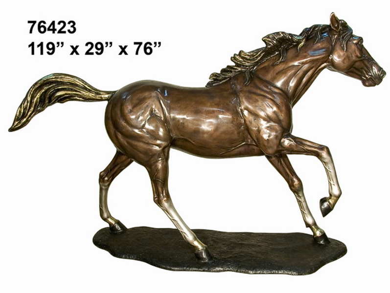 Charging Bronze Horse Statue - AF 76423