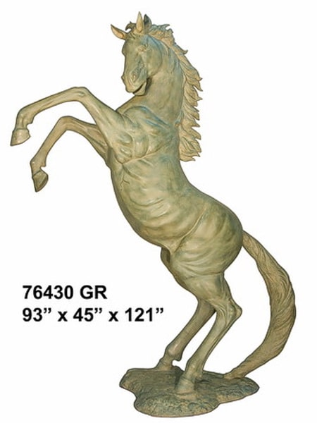 Bronze Life Sized Rearing Horse Statue - AF 76430GR