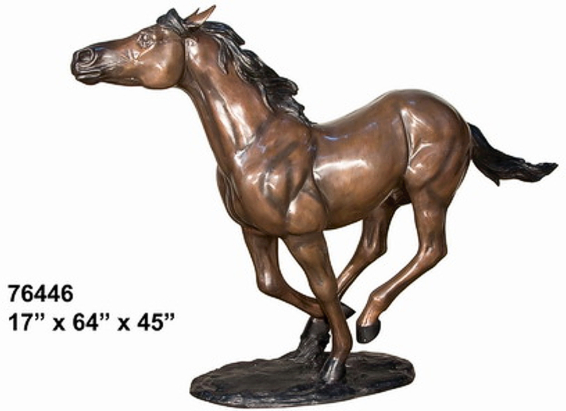Bronze Running Horse Statue - AF 76446