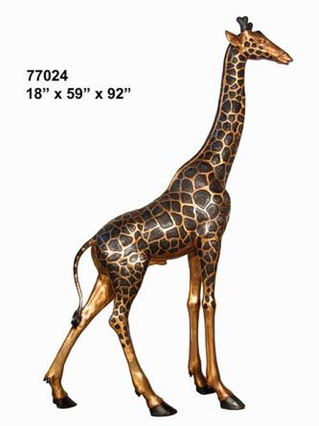 Bronze Giraffe Statue - AF 77024