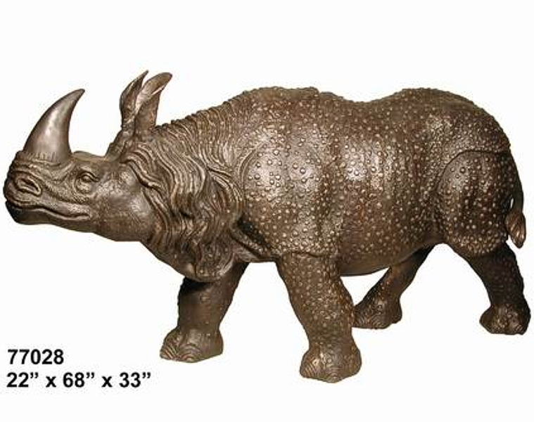 Bronze Rhinoceros Fountain Statue