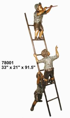 Bronze Boys on Ladder Statue - AF 78001