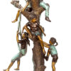 Bronze Boy & Dog Running Statue