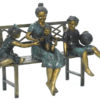 Bronze Mother & Children on Bench