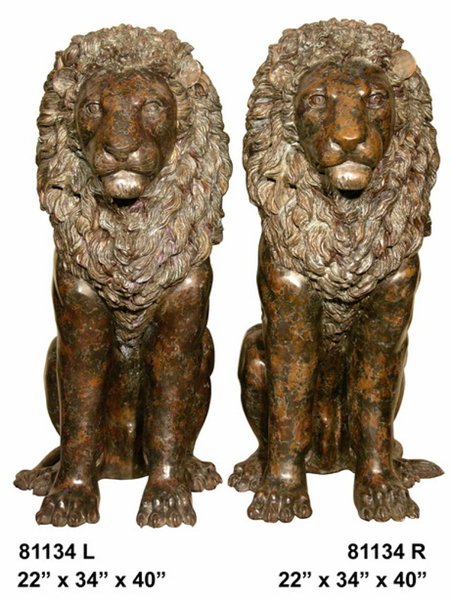 Bronze Lion Statues - AF 81134