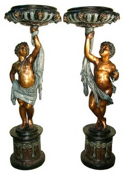 Bronze Boys Urn Fountain - AF 81146-47