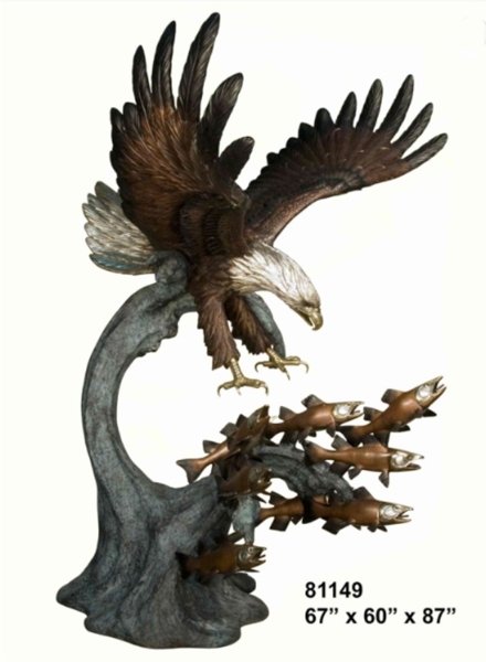 Bronze Eagle School Mascot Statue - AF 81149TS-S