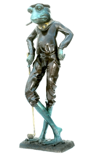Bronze Frog Golfer Statue - ASB 824