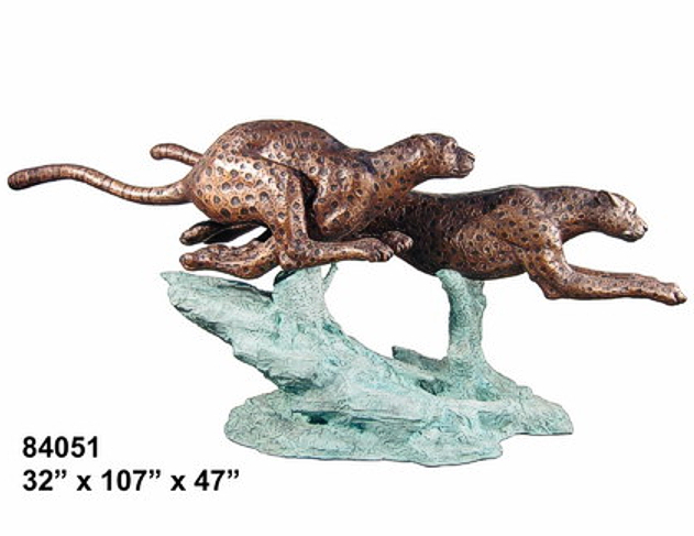 Bronze Cheetah Statue - AF 84051