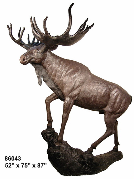 Bronze Moose Statue - AF 86043