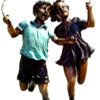Bronze Boy & Girl Jumping Rope Statue