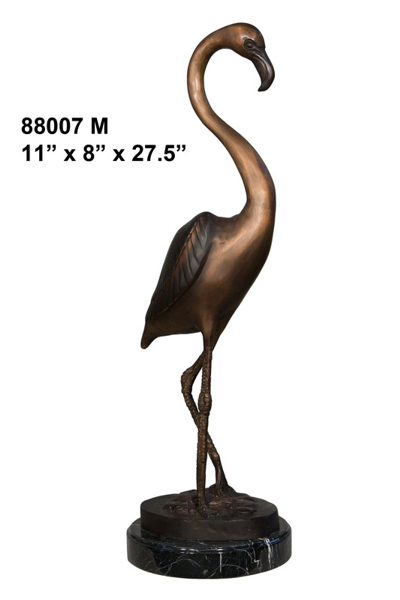 Bronze Flamingo Statue - AF 88007M
