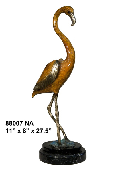 Bronze Flamingo Statue - AF 88007NA