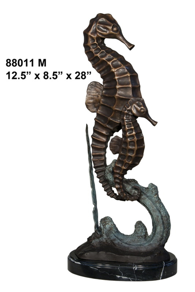Bronze Sea Horse Statues - AF 88011