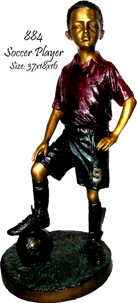 Bronze Boy Soccer Player Statue - ASB 884