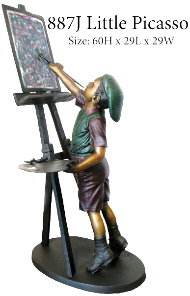 Bronze Boy Picasso Artist Statue - ASB 887J