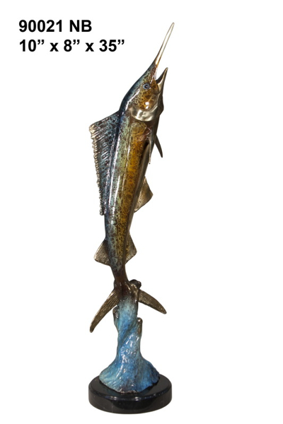 Bronze Jumping Swordfish Sculpture (2021 Price) - AF 90021NB
