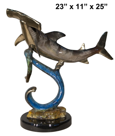Bronze Hammerhead Shark Statue