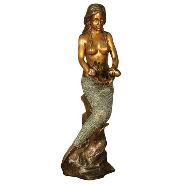 Bronze Mermaid & Fish Fountain - AF 94066