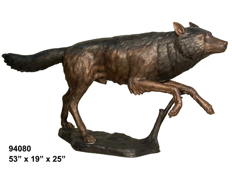Bronze Running Wolf Statue - AF 94080