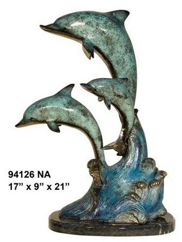 Bronze Jumping Dolphin Statue - AF 94126NA