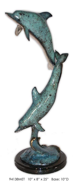 Bronze Jumping Dolphins Statue - AF 94138MET