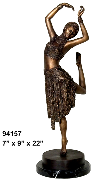 Bronze Dancing Lady Statue - AF 94157