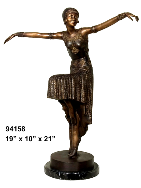 Bronze Dancing Lady Statue - AF 94158