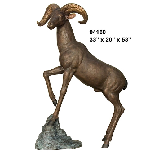Bronze Ram Statue - AF 94160