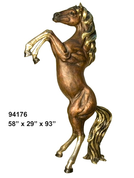 Bronze Rearing Horse Statue - AF 94176
