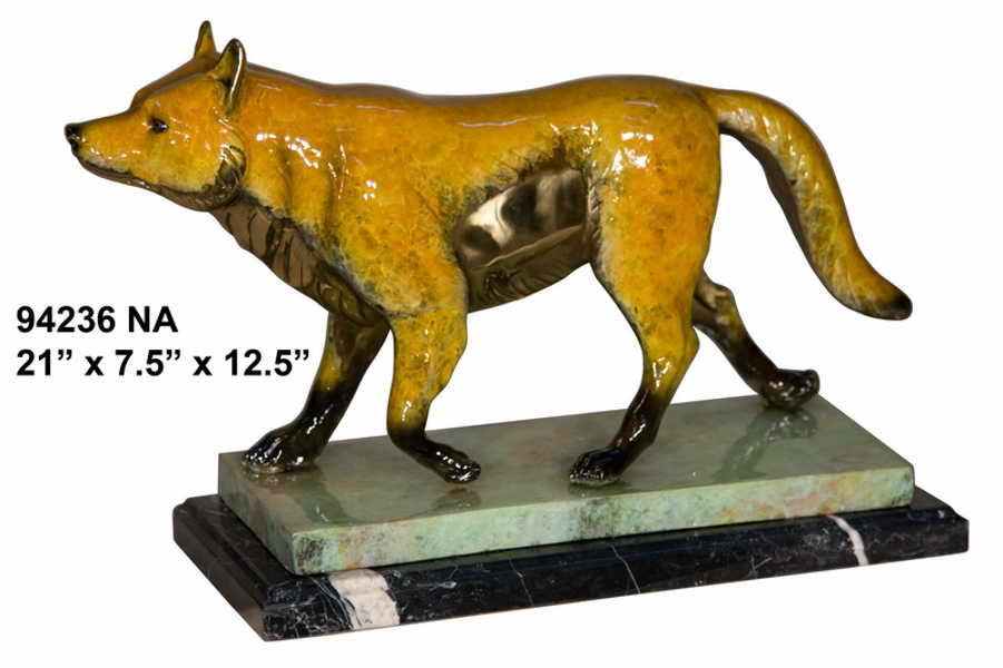 Bronze Wolf Tabletop Statue
