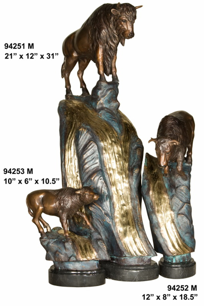 Bronze Bison Statues - AF 94251-53M