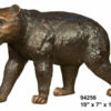 Aggressive Brown Bear Bronze Statue