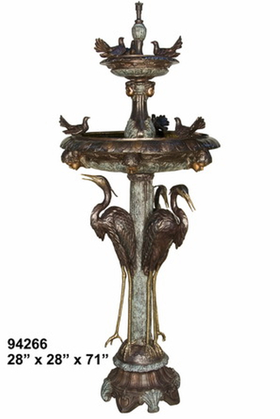 Bronze Crane Fountain - AF 94266