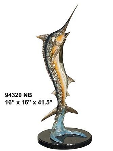 Leaping Bronze Marlin Statue (2021 Price) - AF 94320NB-S