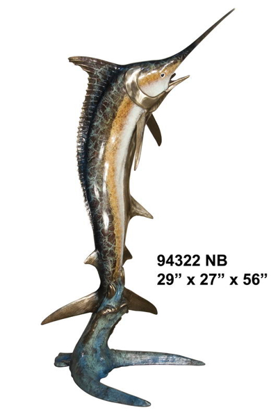 Bronze Marlin Jumping Statue (2021 Price) - AF 94322NB-S
