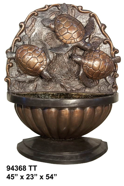 Bronze Turtle Wall Fountain (Self Contained)