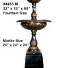 Bronze Bowl Tiered Marble Base Fountain (with or without base)