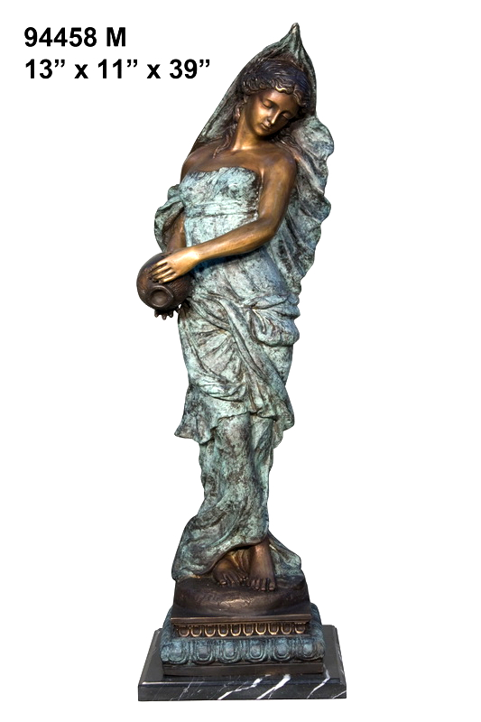 Bronze Lady Urn Statue - AF 94458M