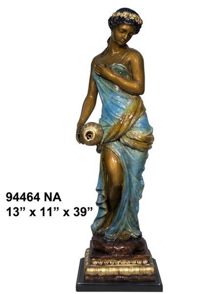 Bronze Lady Urn Statue - AF 94464NA