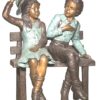 Bronze Boy & Girl Bench