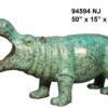 Bronze Hippopotamus Fountain Statue (color choice)