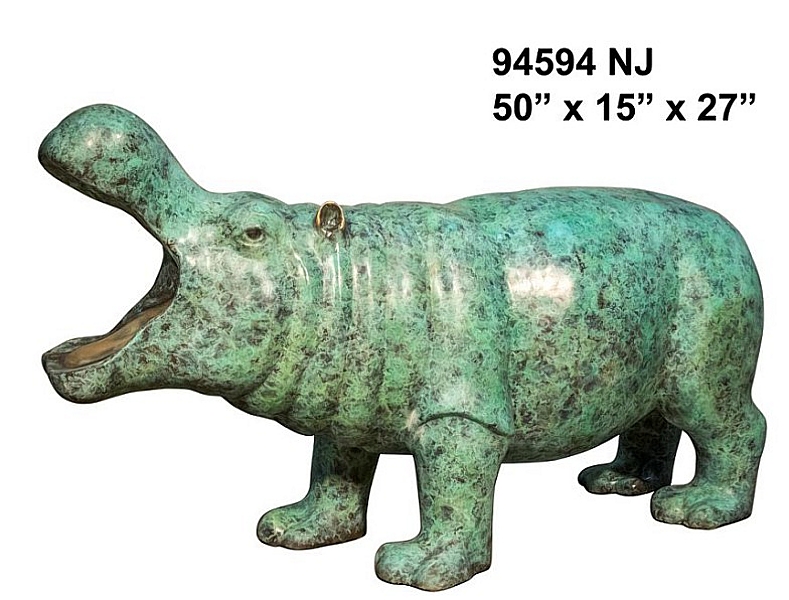 Bronze Hippopotamus Statue - AF 94594 NJ