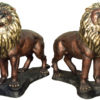 Fighting Bronze Lions Statues