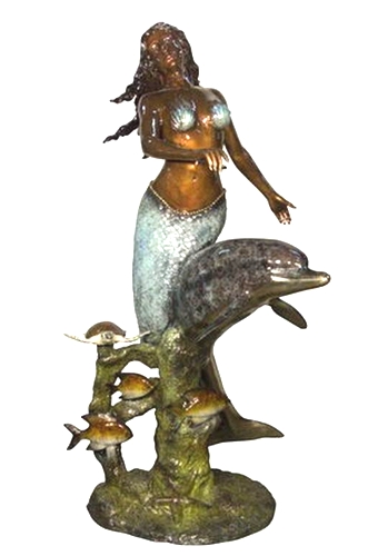 Bronze Dolphin & Mermaid Fountain - AF 97024NA