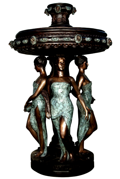 Bronze Ladies & Bowl Fountain - AF 97164