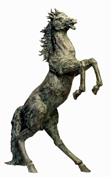 Bronze Rearing Horse Statue - DD A-096