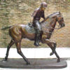 Bronze Life-Sized Polo Player Horse Statue