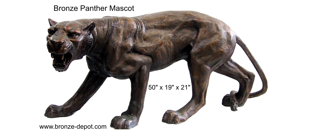 Bronze Panther Lurking Statue - DD A-156