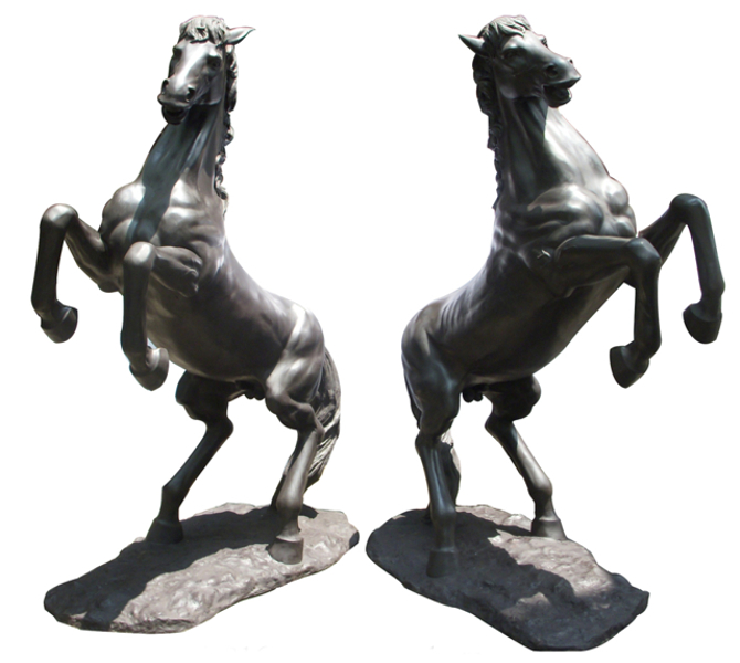 Bronze Rearing Horse Statue - DD A-216